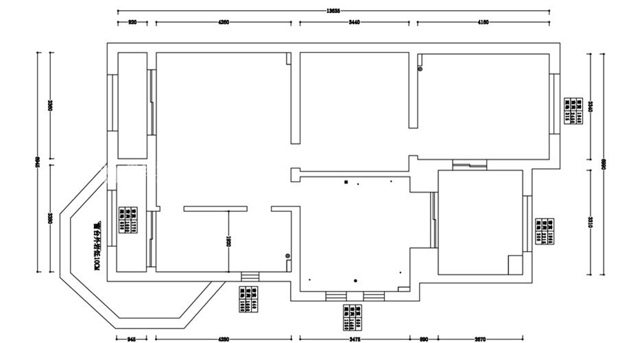 绿地国际生态城五居室460平米中式风格三层原始户型图