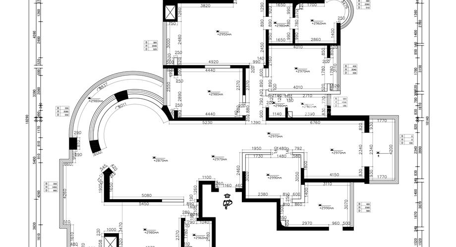 紫汀苑四居室240平米法式风格户型图
