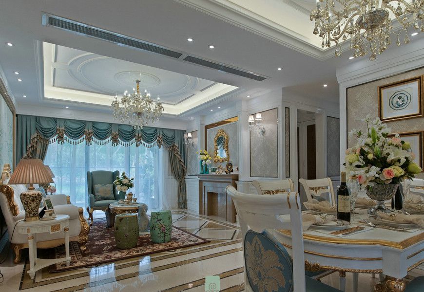 西安鲁班装饰紫薇永和坊230平米五居室装修法式风格案例赏析